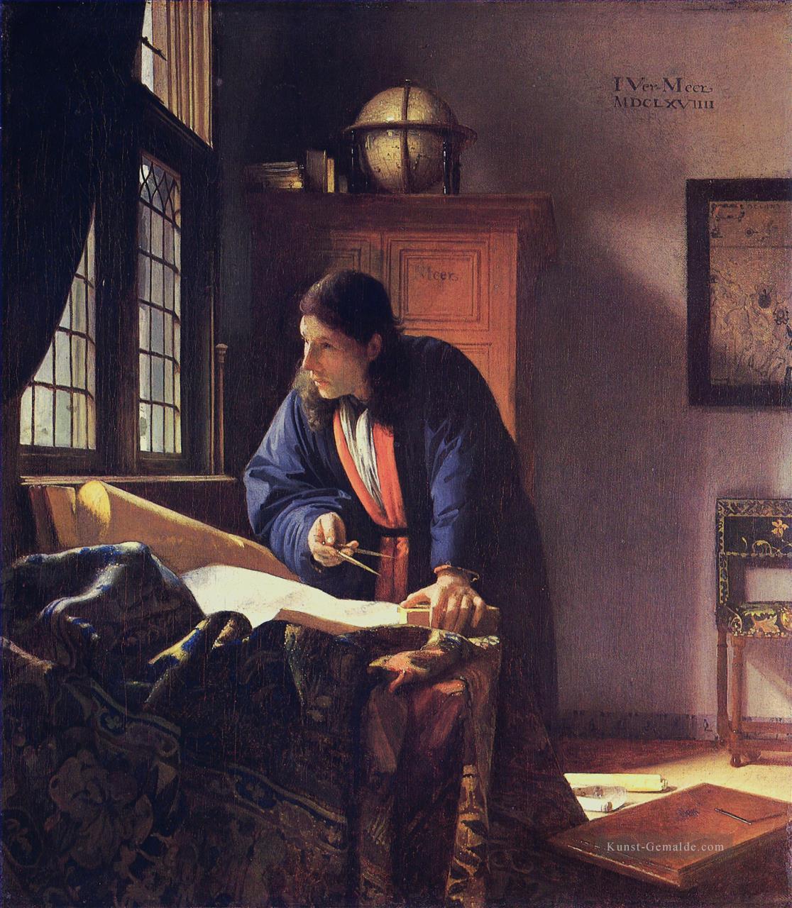 der Geograph Barock Johannes Vermeer Ölgemälde